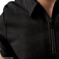 Men's Solid Regular Polo Black Tshirts
