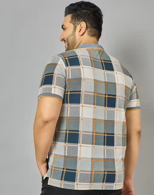 Men Checks Printed T-Shirt