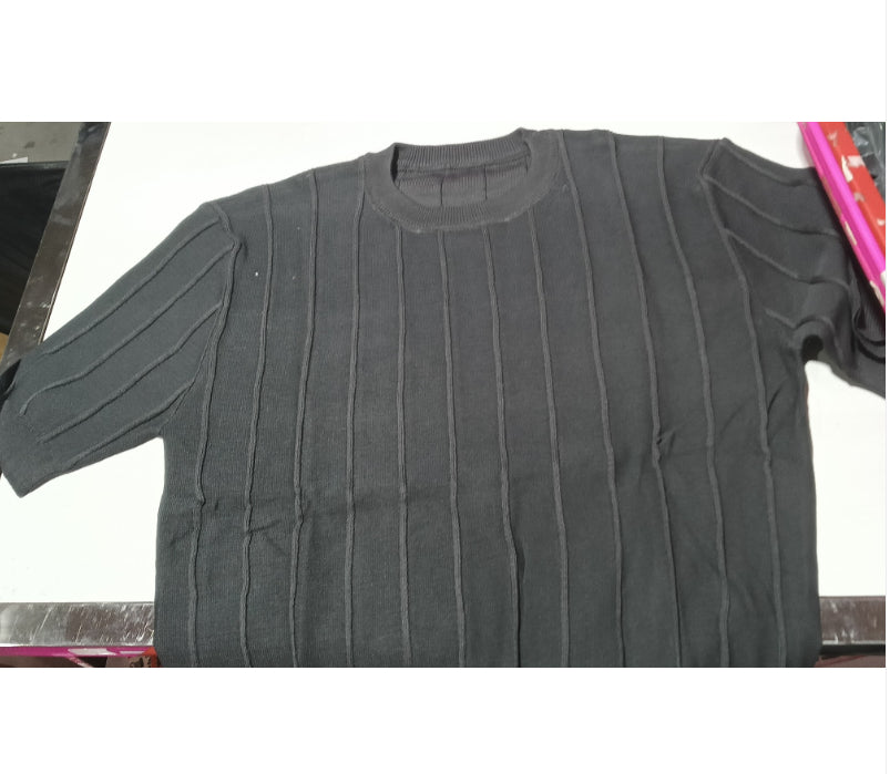 Short Sleeve Knitted T-shirt Summer Men's Light Round Neck Thin Tops