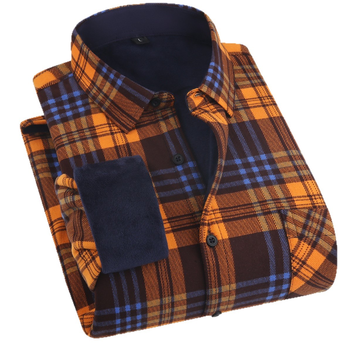 Fleece-lined Plaid Shirt For Warmth In Europe And America