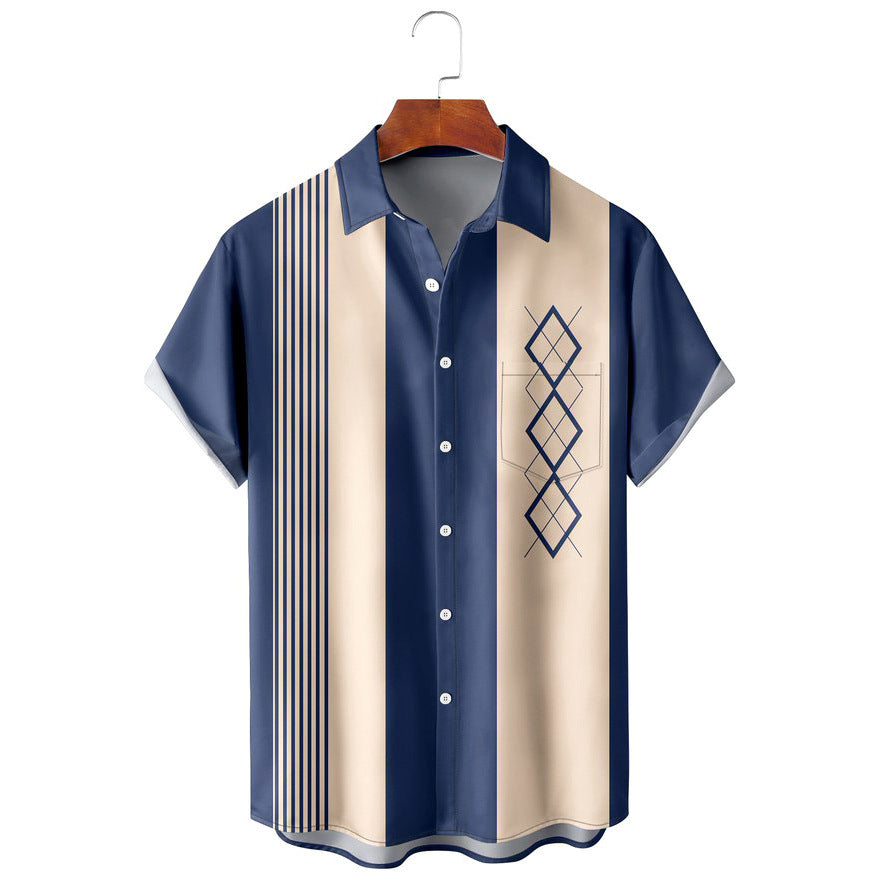 Men's Casual Fashion Personalized Striped Shirt