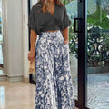 Printed Commuter Wide Leg Pants