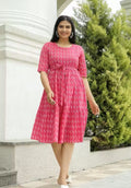 Cotton Dress In Solid Pattern Velvark.com