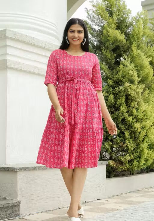 Cotton Dress In Solid Pattern Velvark.com