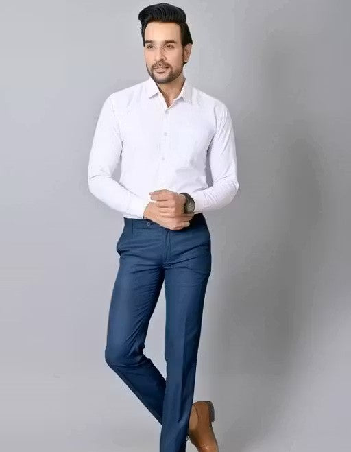 Regular Cotton Blend Formal Wear Trouser Pant