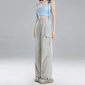 Straight Cargo Jeans Women's Multi-pocket Wide-leg Pants