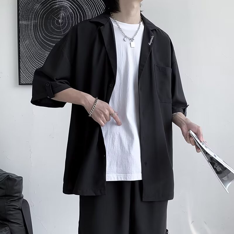 Mens Casual Shirt And Shorts TwoPiece Set