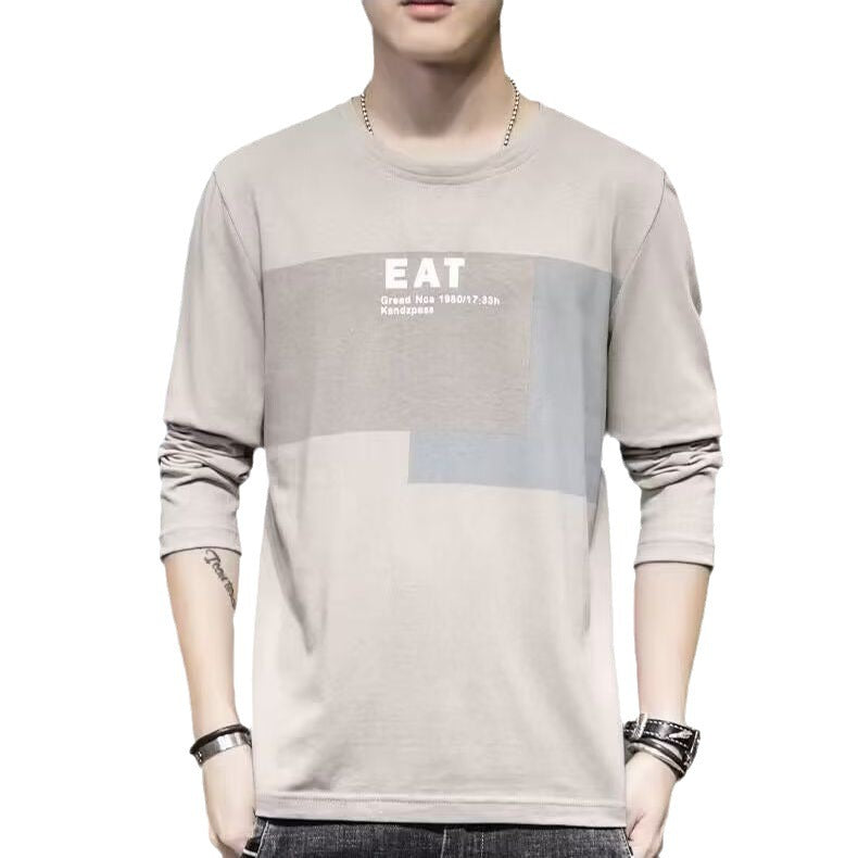 Long Sleeve T-shirt Men's Loose Clothes Autumn Versatile Top Bottoming Shirt