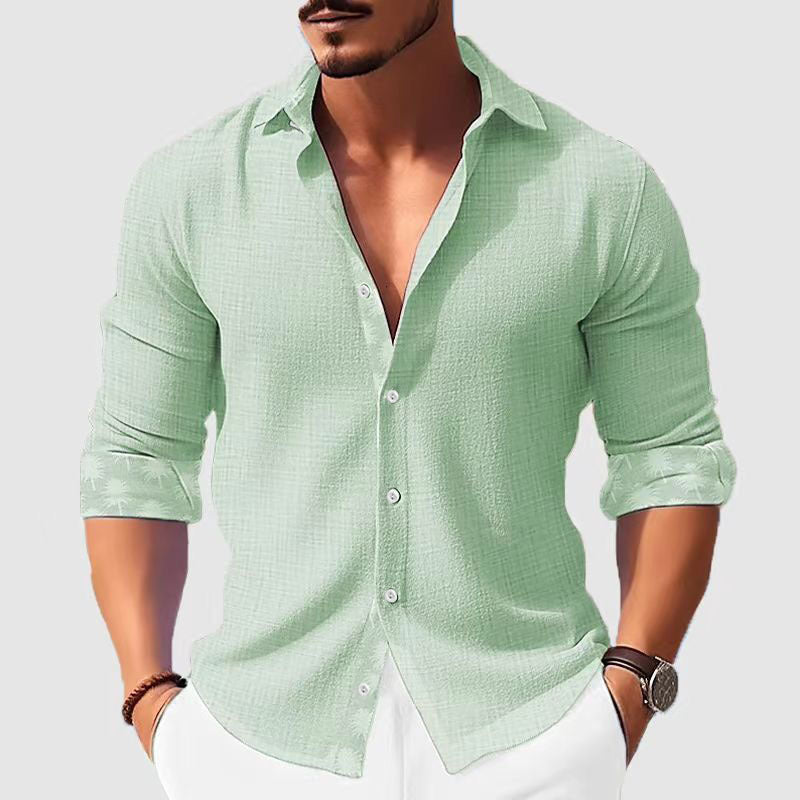 Printed Men's Clothing Fashion Long Sleeve Shirt