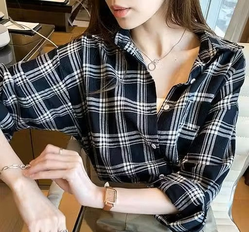 WOMAN CHACK SHIRT BLACK