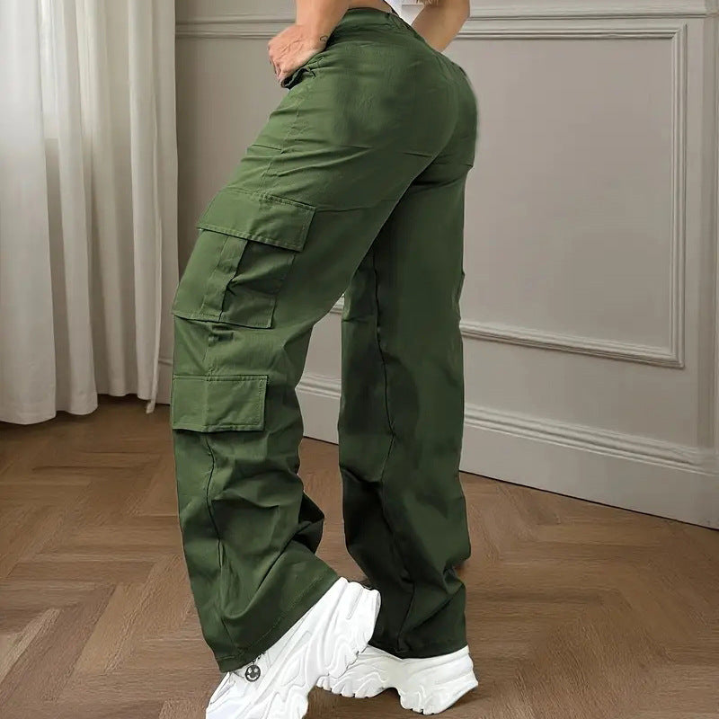 Women's Multi-pocket Fashion Loose High Waist Casual Cargo Pants