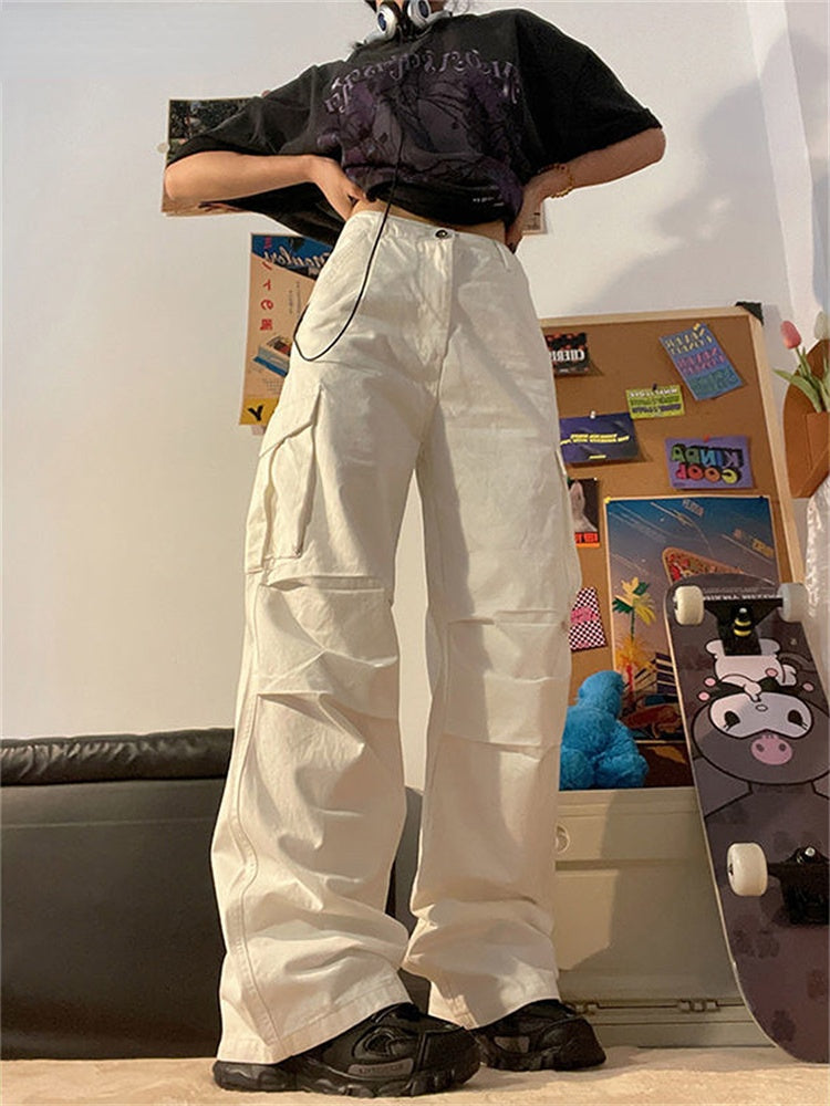 Women's High Waist Loose Casual Cargo Pants