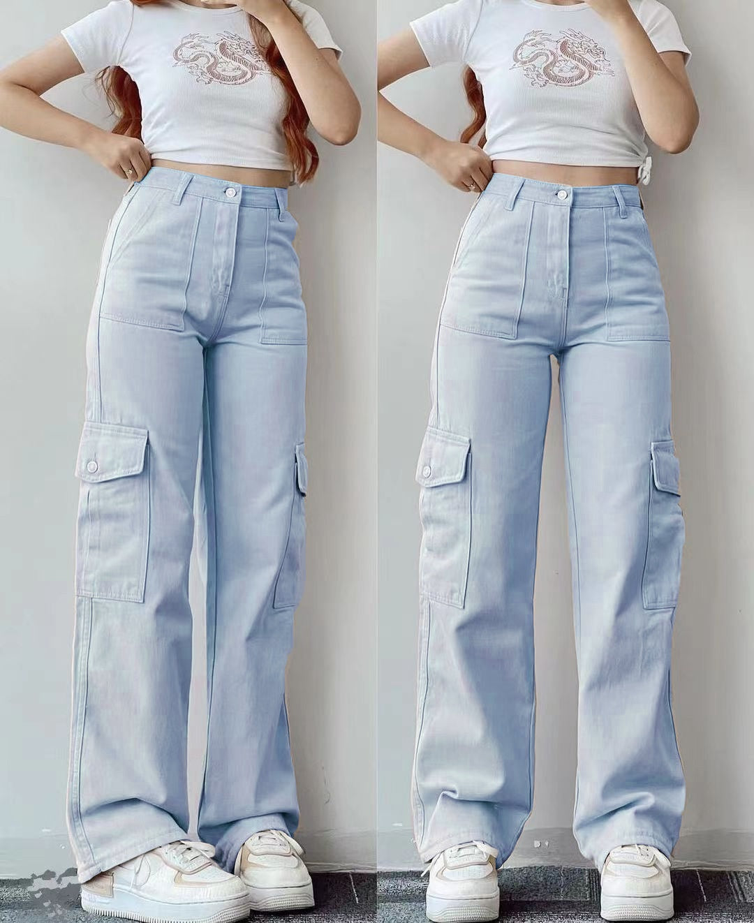 All-matching Casual Pants Three-dimensional Pocket Nipped Waist Trousers