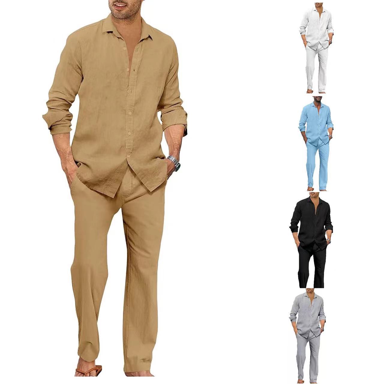 European And American Men's Fashion Casual Set Long Sleeve