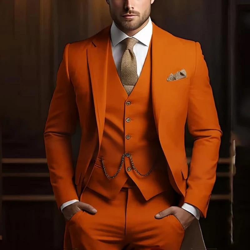 Men's High-grade Gentleman Temperament Slim Suit Three-piece Suit