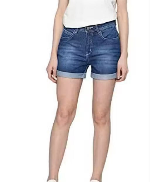 Women Denim Blue Shorts