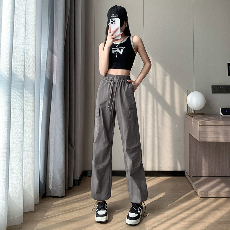 100 Cotton Cargo Pants Women's Summer Thin