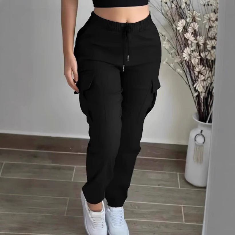 Mountaineering Fashion Drawstring Women's Leisure Cargo Trousers