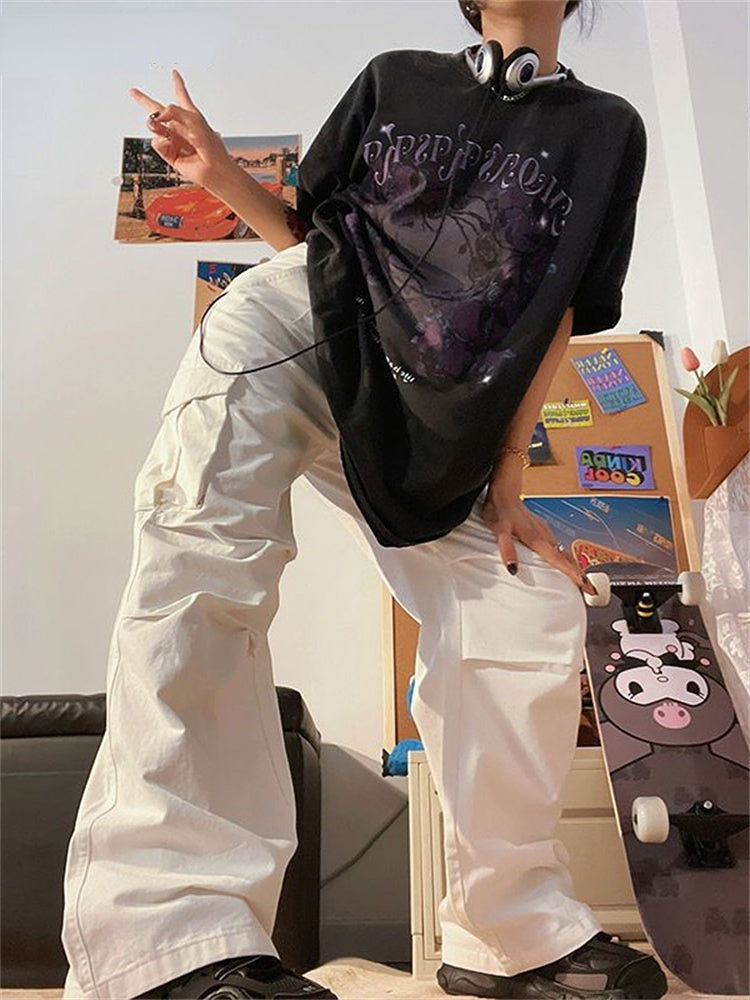 Women's High Waist Loose Casual Cargo Pants