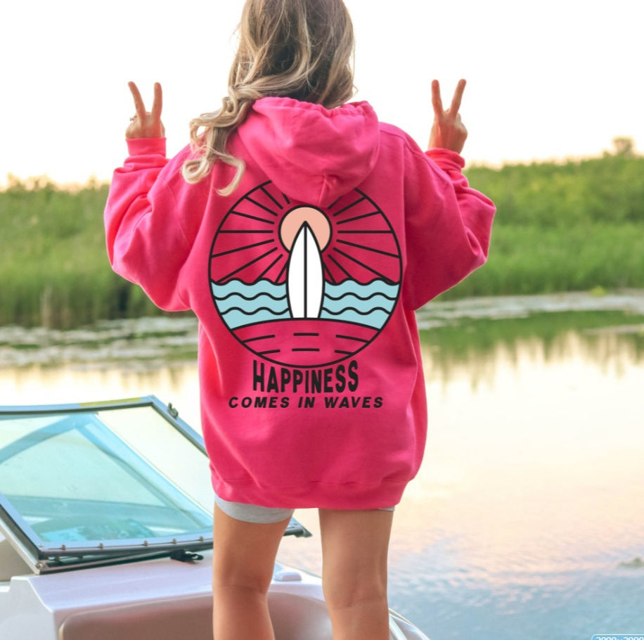Women's Fashion Chasing Sunset Print Oversized Hoodie