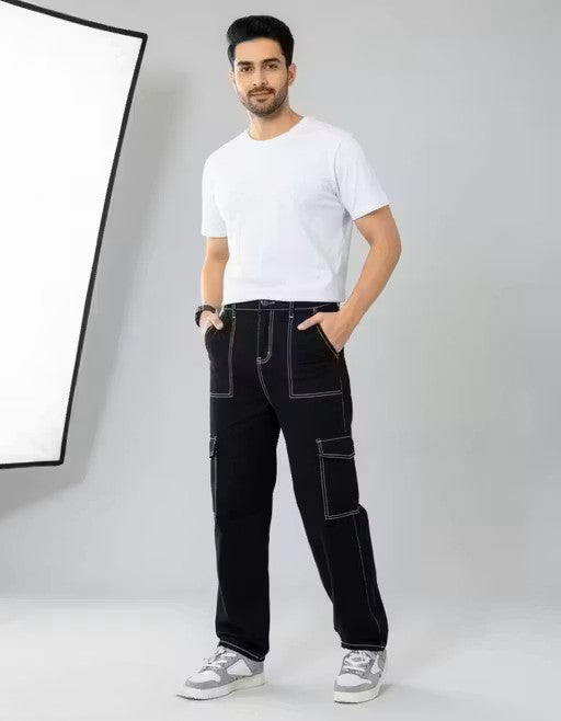cotton cargo jeans regular fit