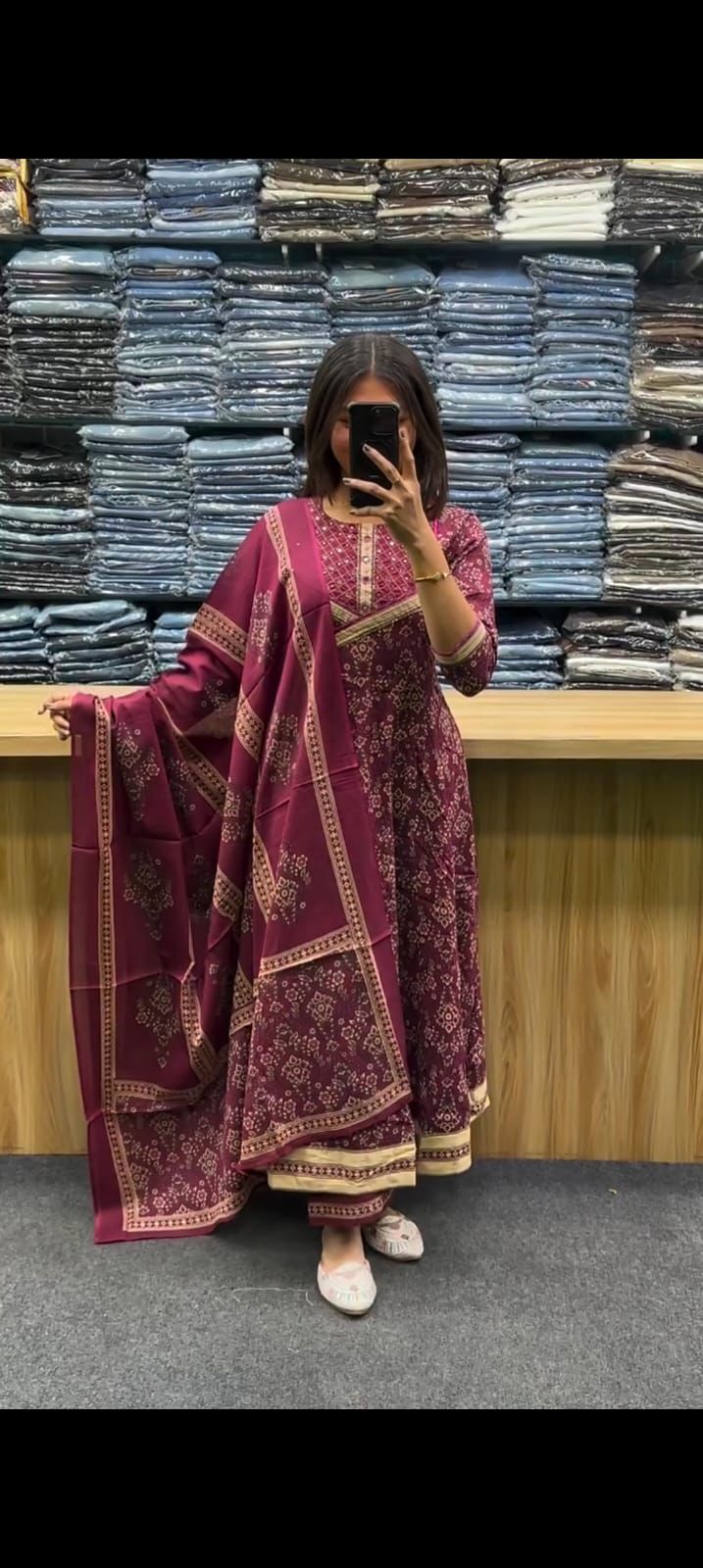 Women's printed cotton kurta pant or dupatta set