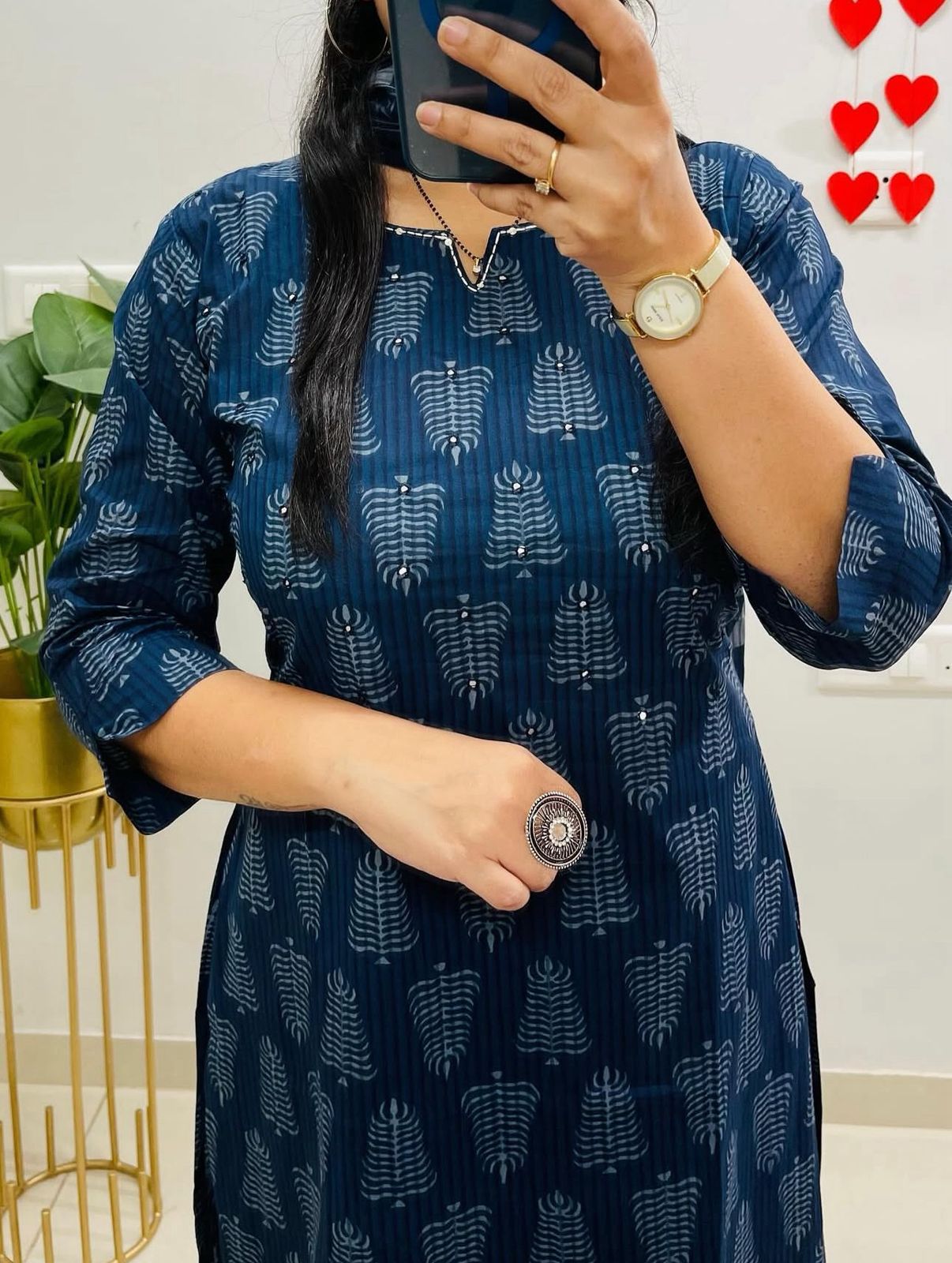 pure cotton kurti Paired With Pant dupatta set