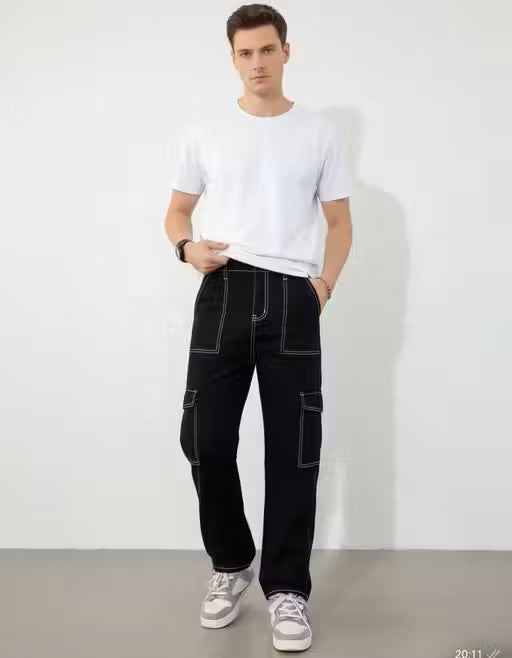 cotton cargo jeans regular fit