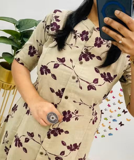Floral Printed Multicolor Kurta Set For Women