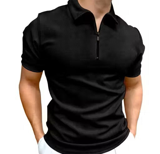 Men's Solid Regular Polo Black Tshirts