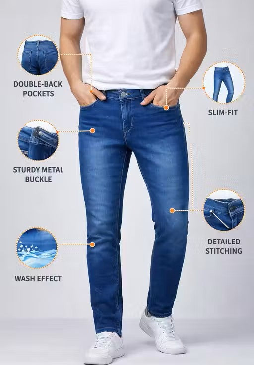 Men’s Slim Fit Blue Denim Jeans