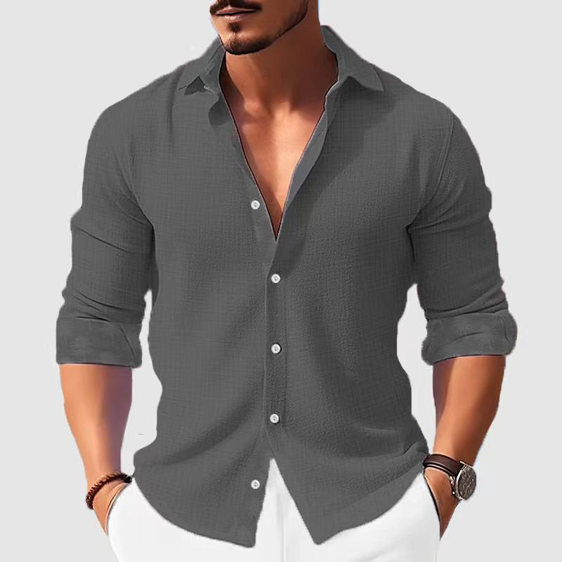 Printed Men's Clothing Fashion Long Sleeve Shirt