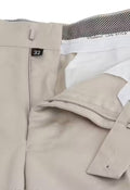 Maleno Men's Solid Cream Trousers