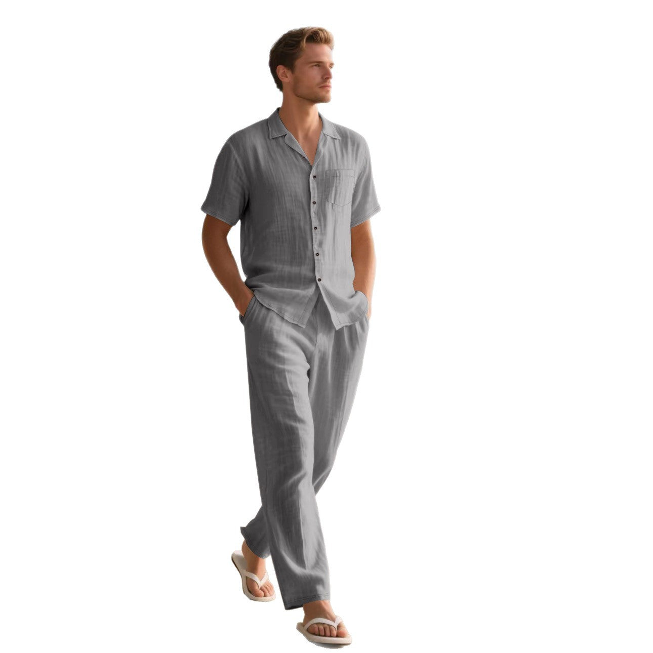 Breathable Short Sleeve Shirt Beach Suit