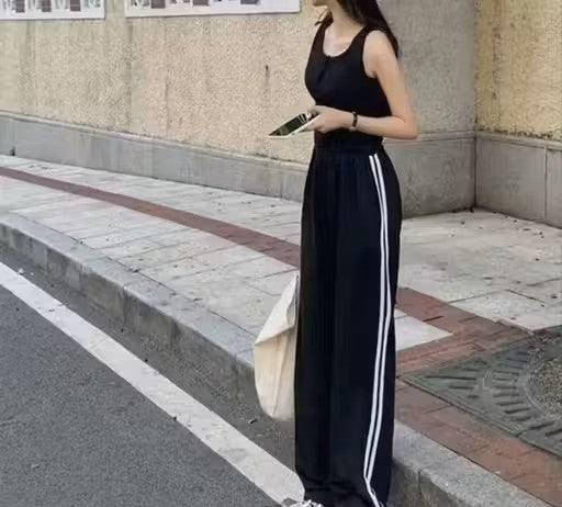 Black Piping trouser Stylish Baggy Type Payjamas for Women