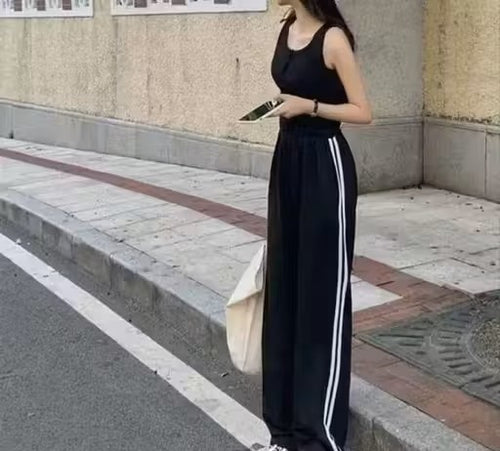 Black Piping trouser Stylish Baggy Type Payjamas for Women