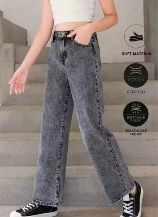 STRAIGHT FIT FADED JEANS FOR GIRL