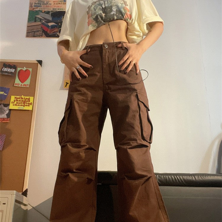Women's High Waist Loose Casual Cargo Pants