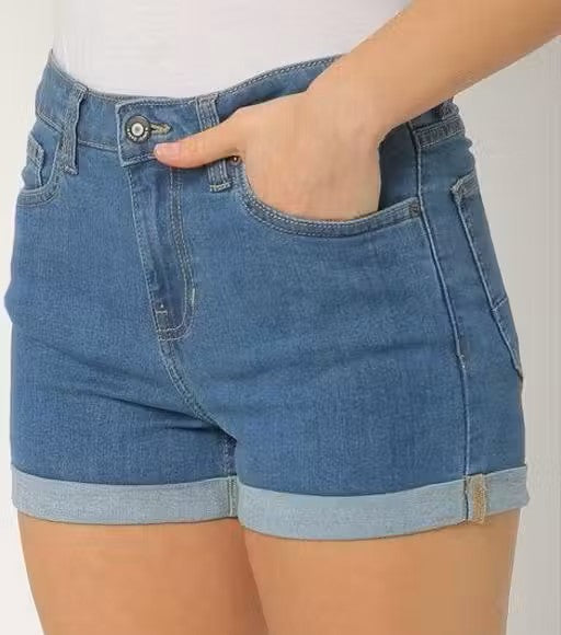 Women Denim Blue Shorts