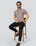 Men’s Textured Casual Shirt in Dusty Rose