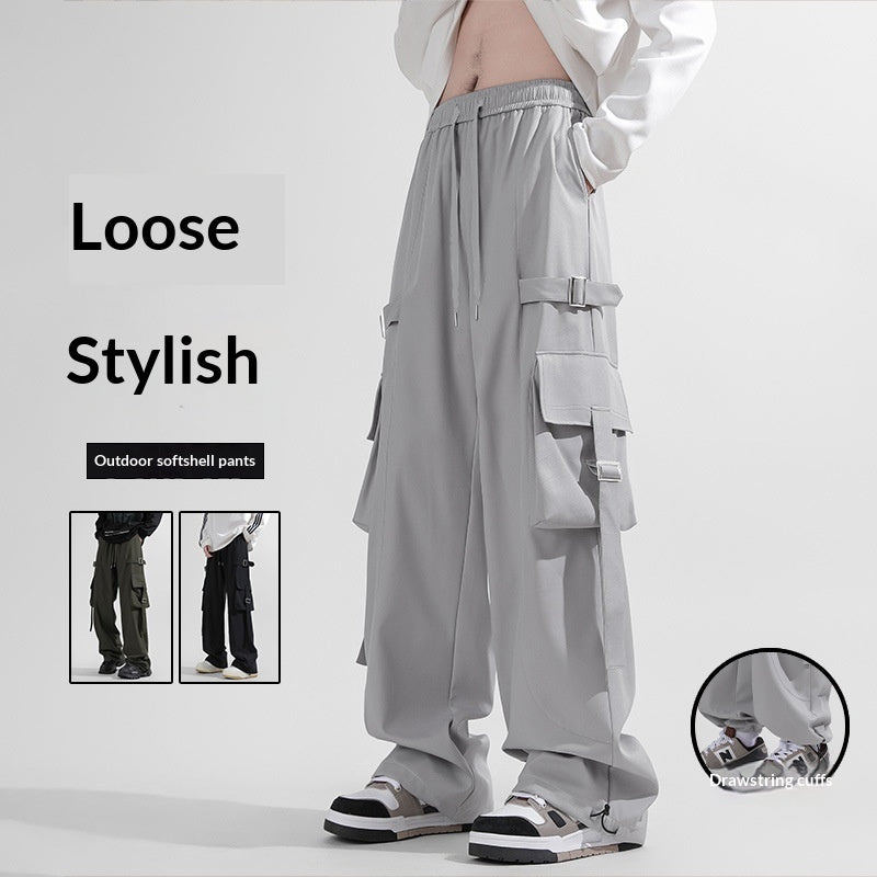 Mens Straight Leg Wide-leg Pants
