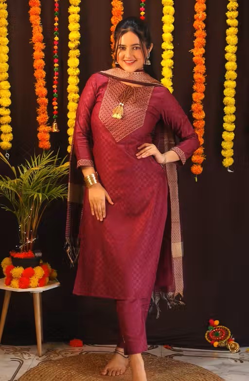 pure cotton kurti pant set||festive cotton kurti pant set