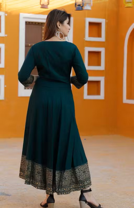 Embroidered Anarkali Kurta With Dupatta For Women