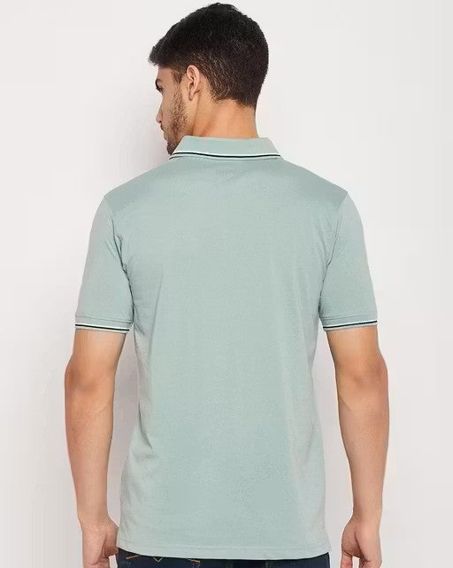 Men's Cotton Half Sleeves Solid Polo Neck T-shirt