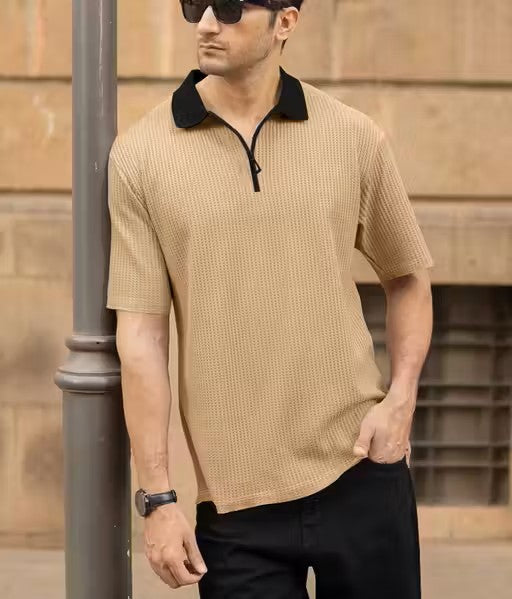Polo Neck Zipper T-shirt For men