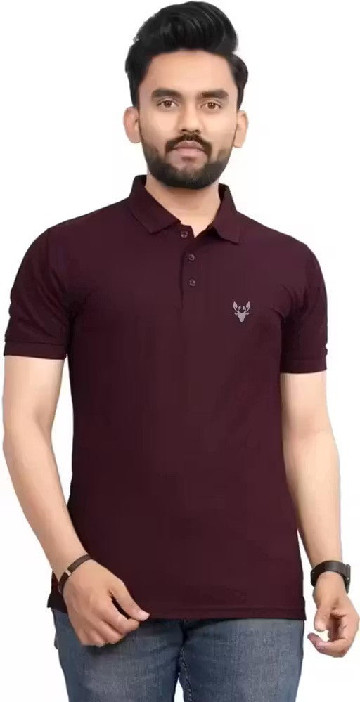 Polo Mens Half Sleeve Solid Regular Fit Tshirt