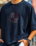 Oversized Printed Round Neck Cotton Blend T-shirt Velvark.com