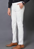 White Cotton Blend Trousers Pant