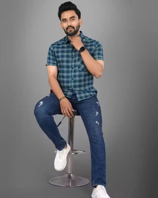 Cotton Blend Casual half Sleeve Shirt