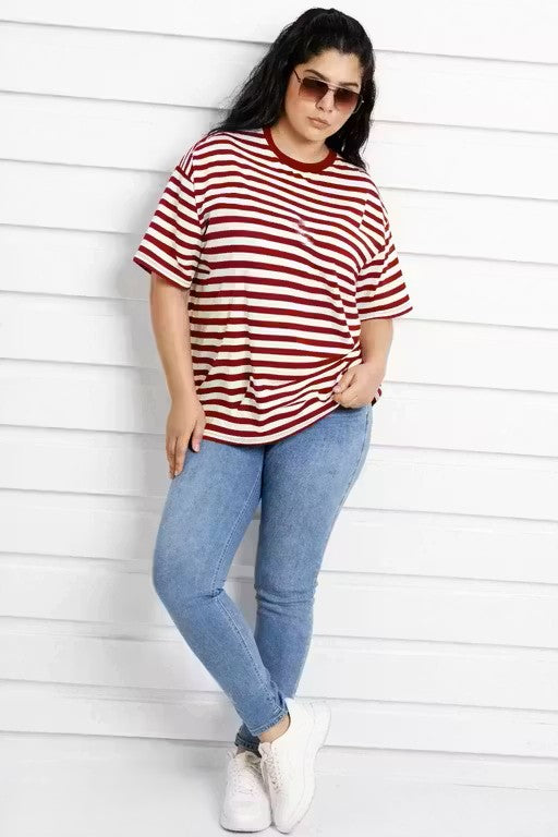 OVER SIZE STRIP RED & WHITE